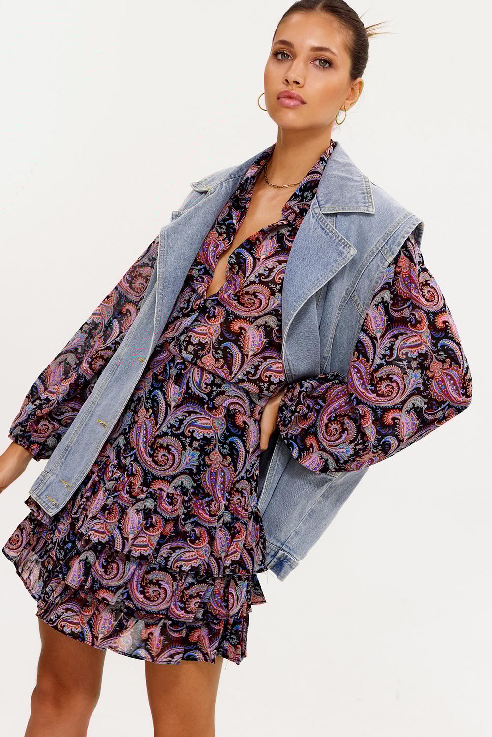 Falda con estampado paisley