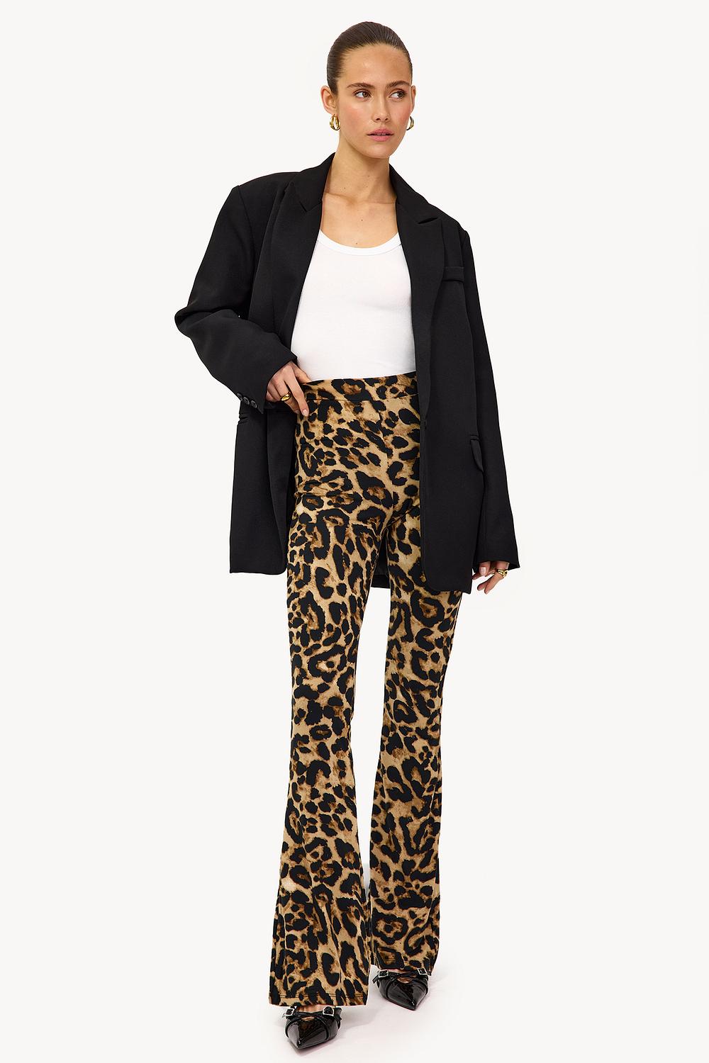 Brown flared trousers