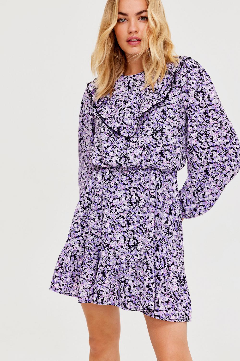 Lilac dress with floral print