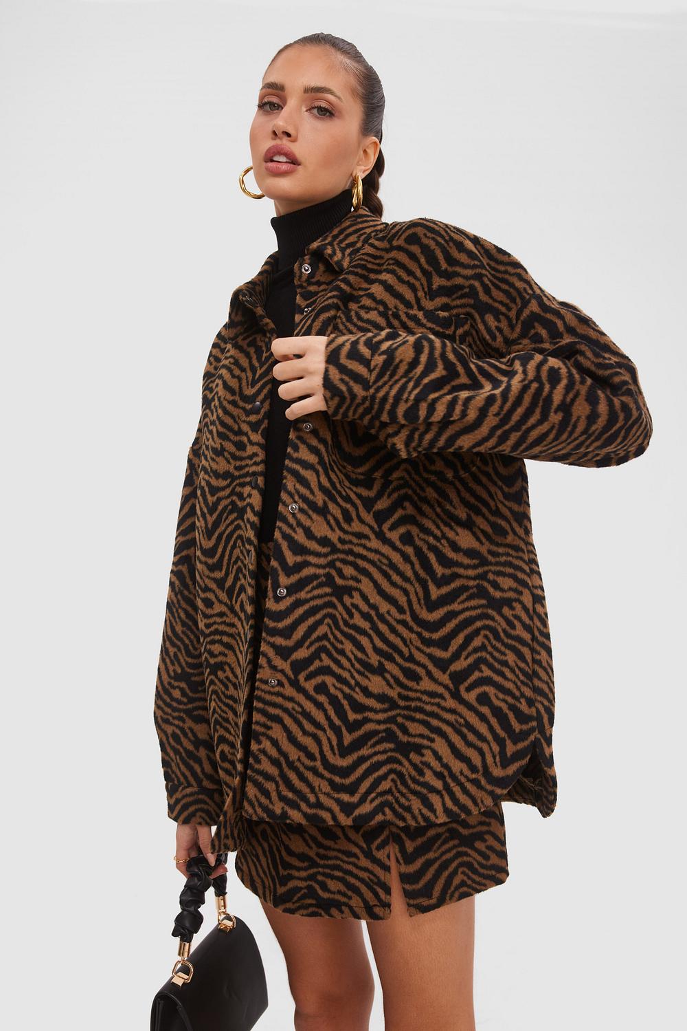 Brown zebra print jacket