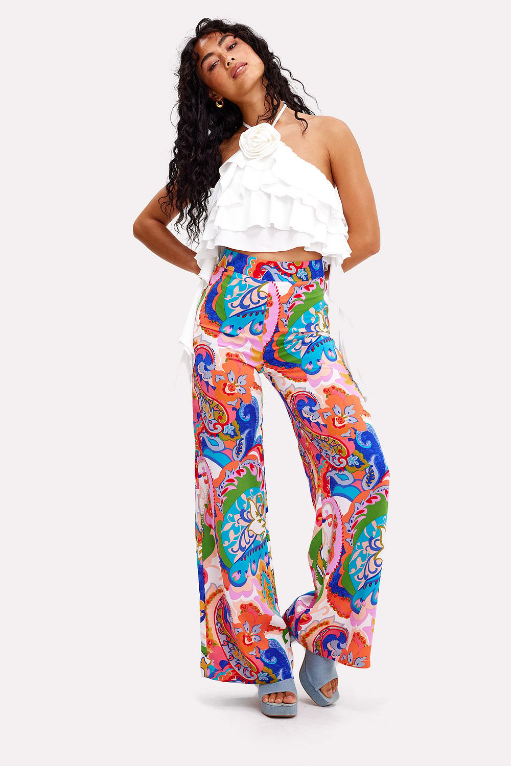 Trousers with paisley print