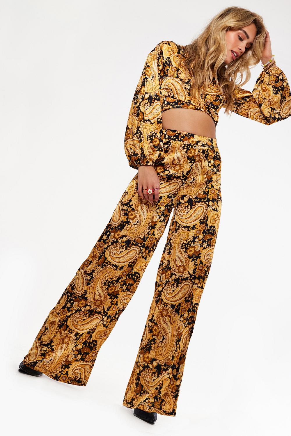 Flared broek met paisleyprint
