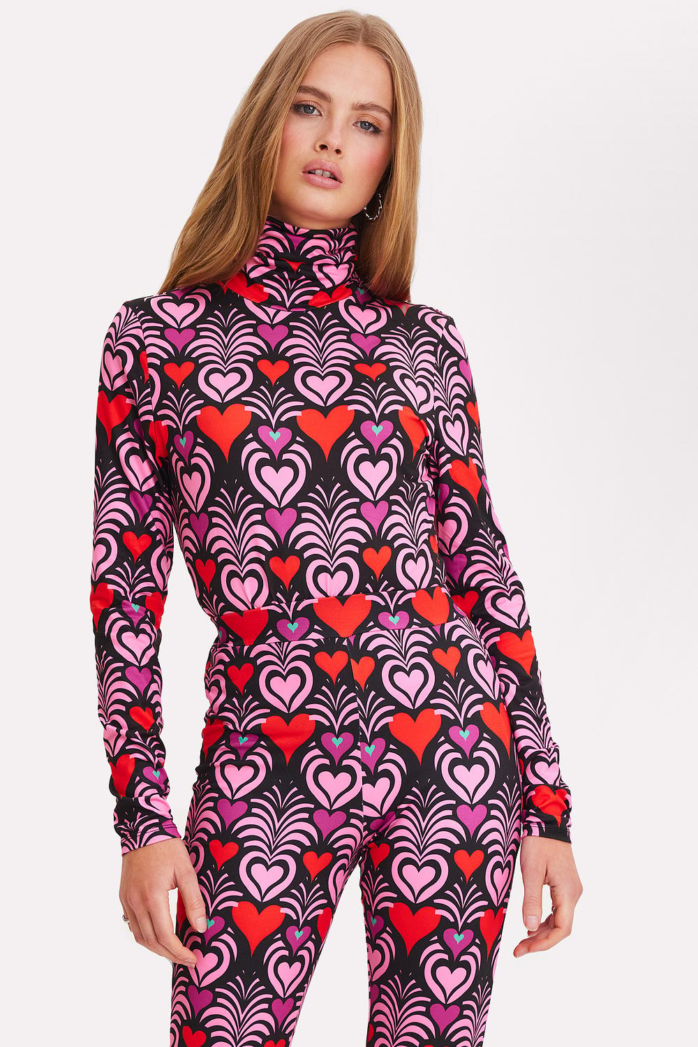 Pink top with heart print