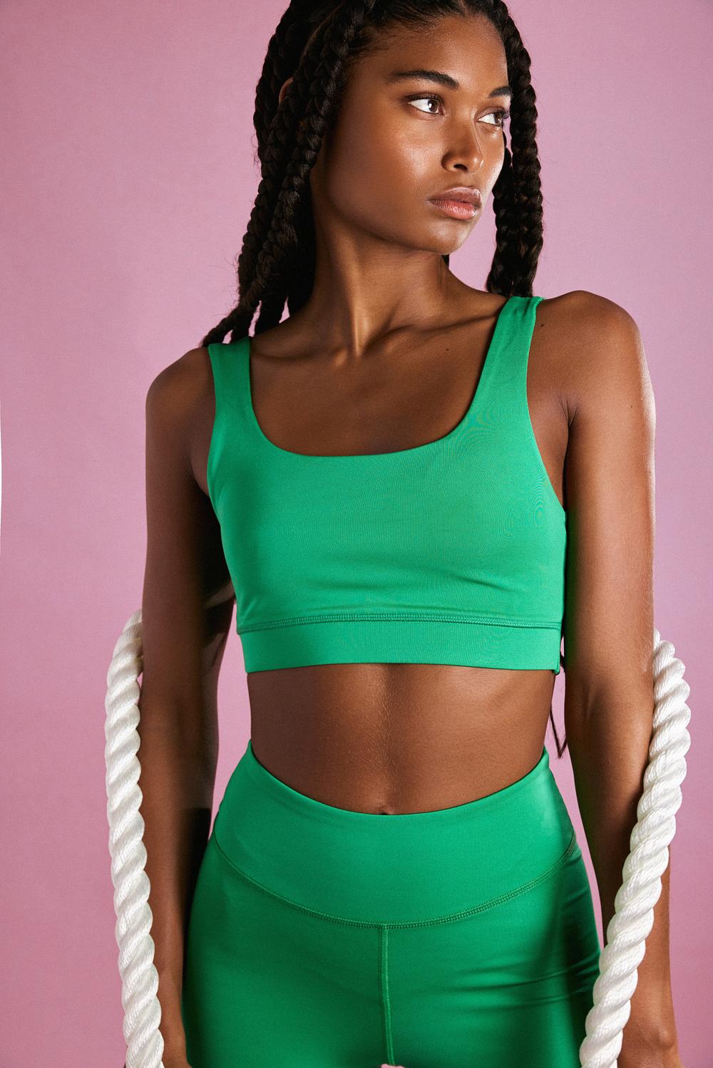 Green sports bra