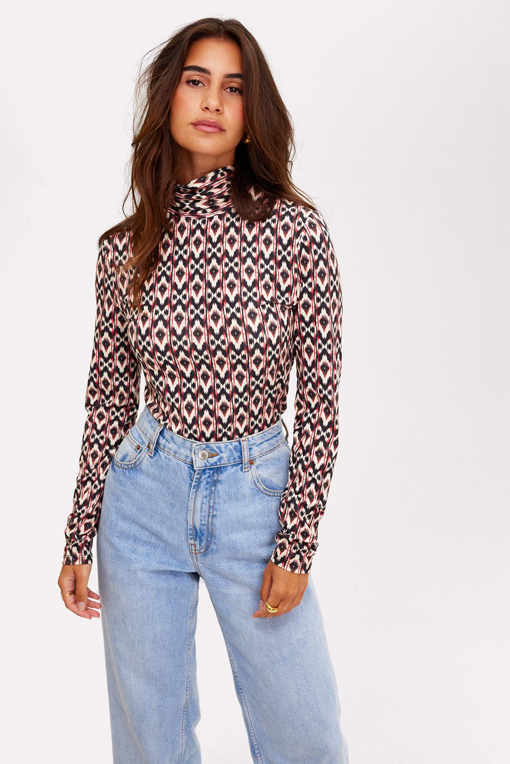 Top with graphic print