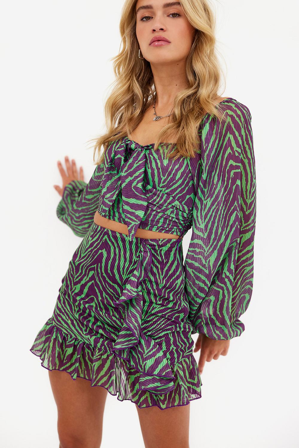 Purple skirt with zebra print