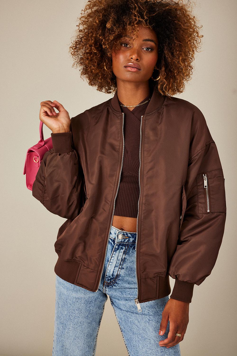 Brown bomber jacket