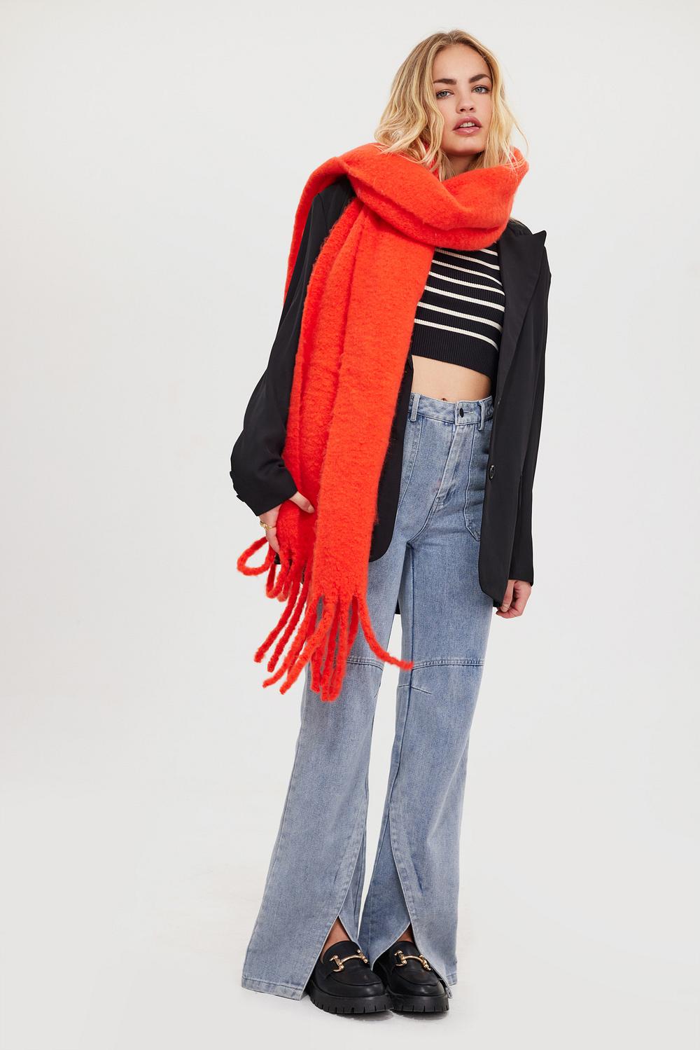 Oversized red store scarf