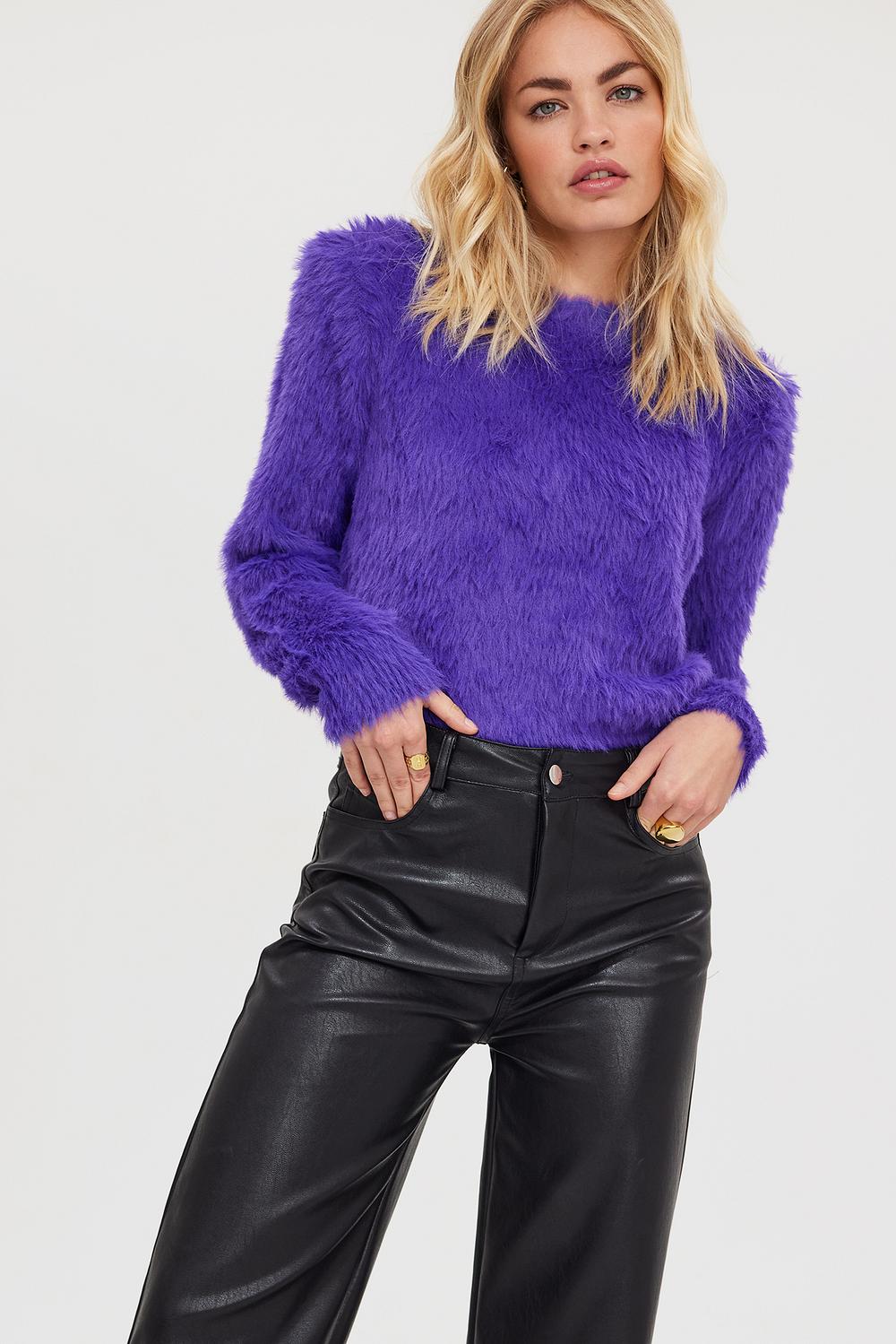 Purple fluffy jumper