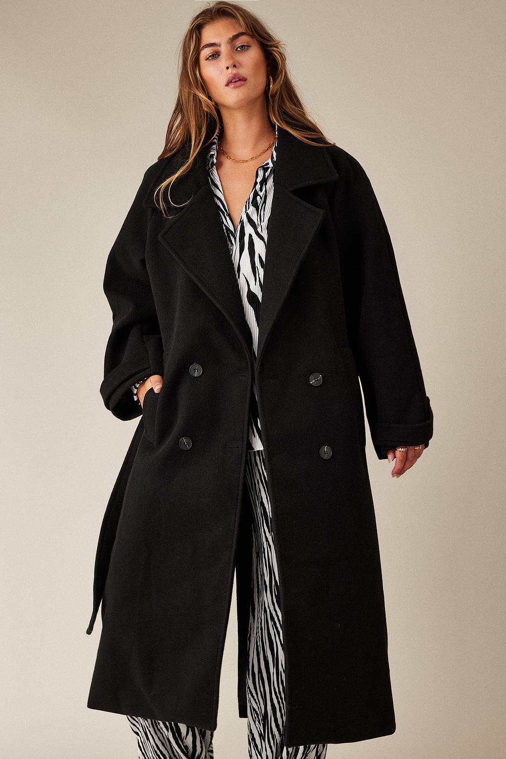 Black trenchcoat with wool
