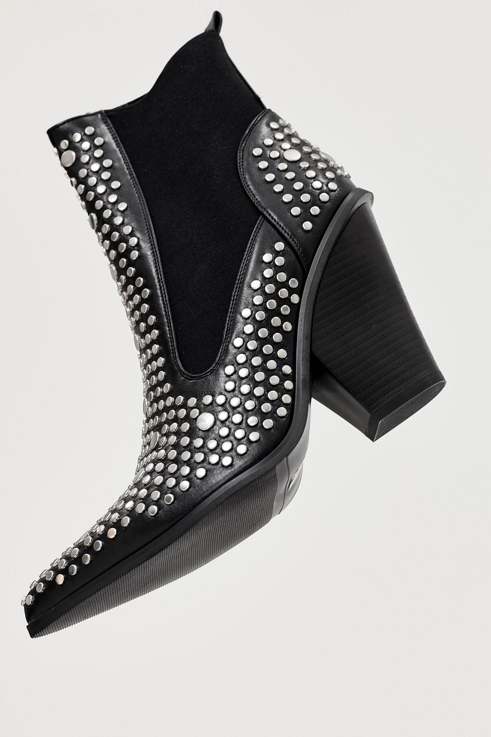 Black cowboy boots with studs