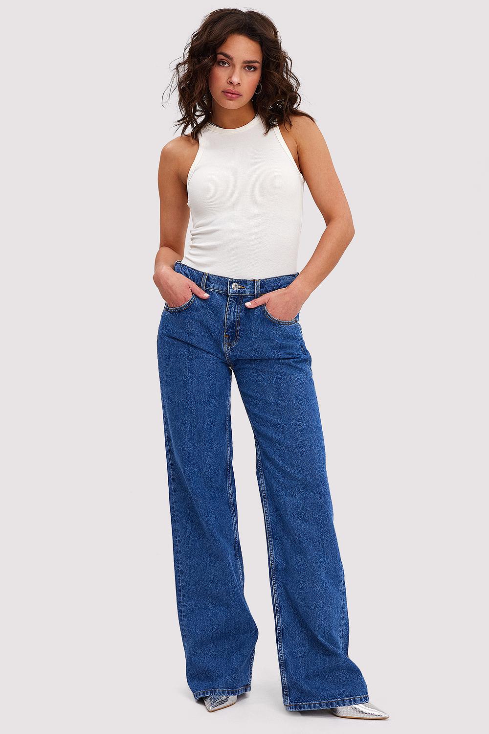Blue slouchy fit jeans