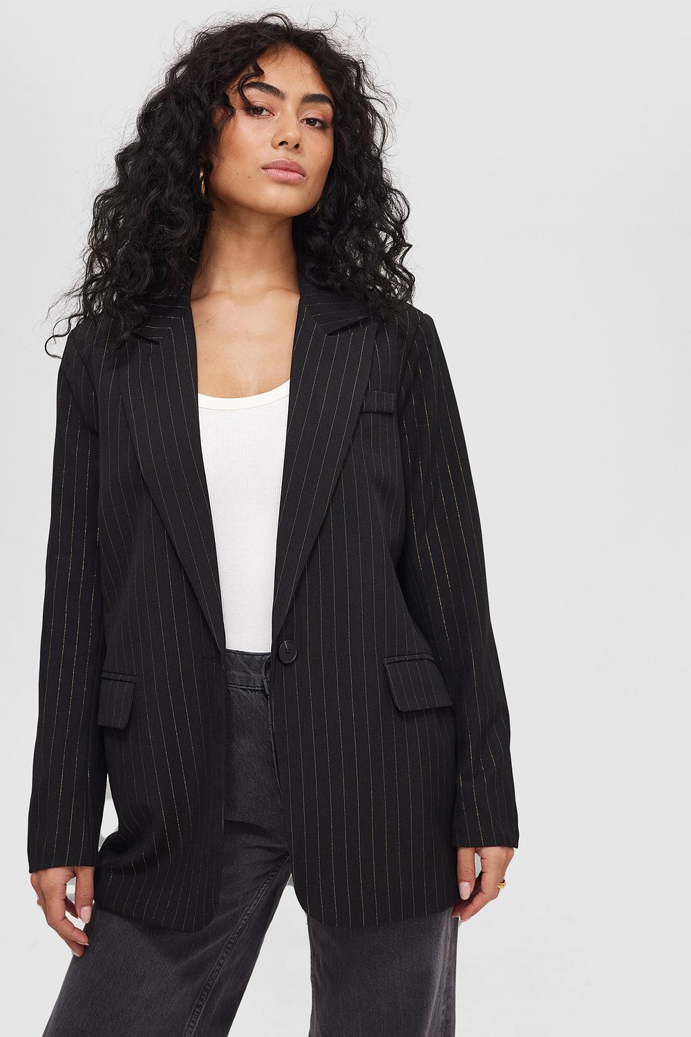 Black blazer with stripes