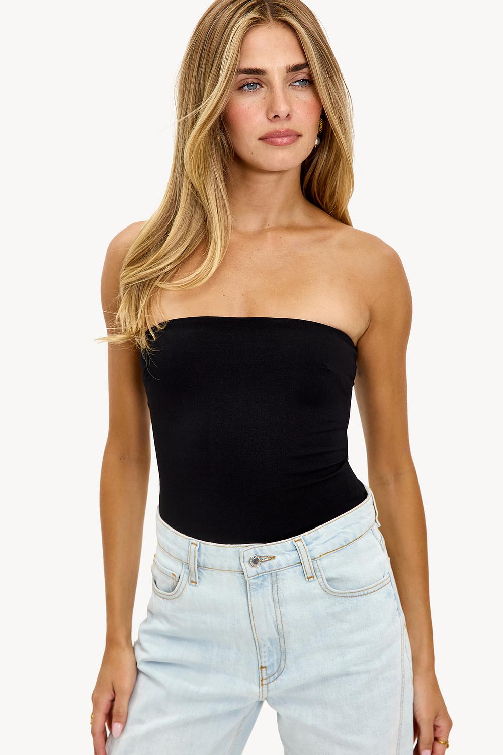 Top bustier noir