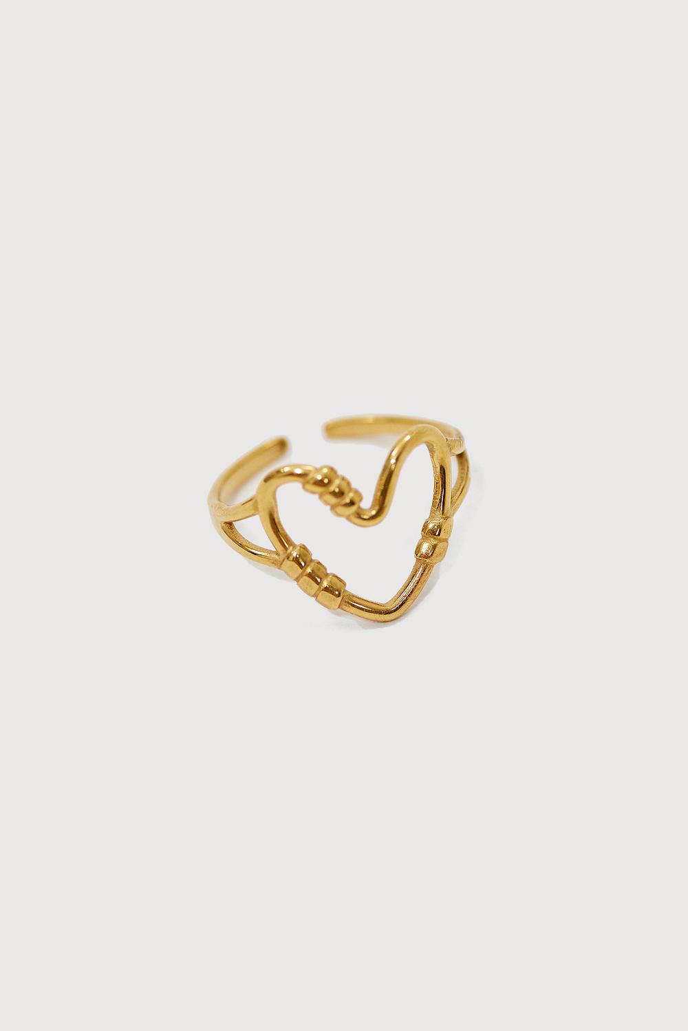 Gouden ring met hart