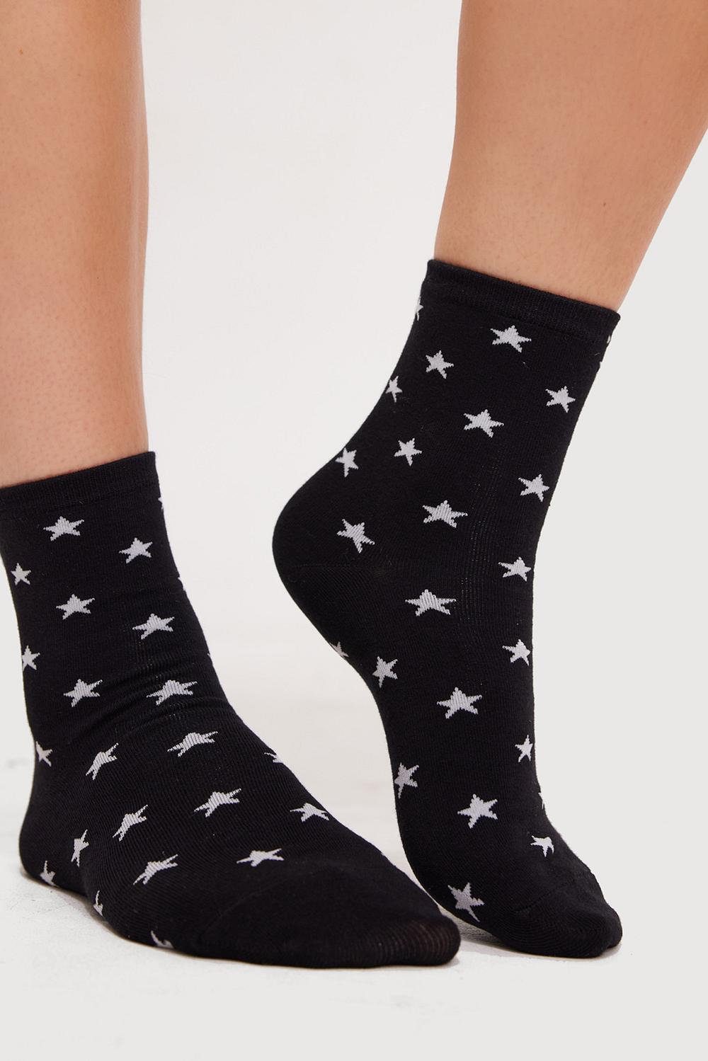 Zwarte sokken met sterrenprint