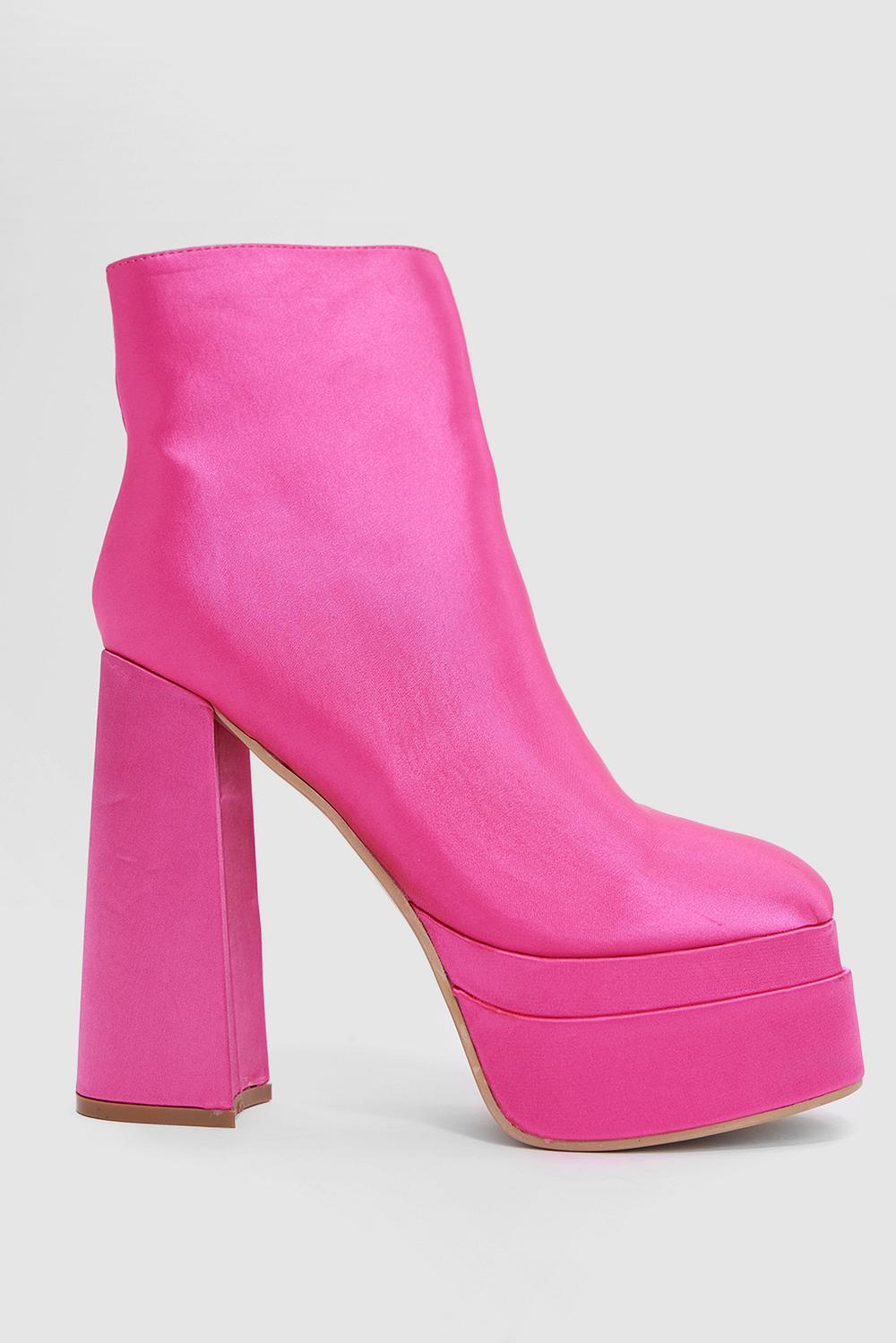 Pink platform boots