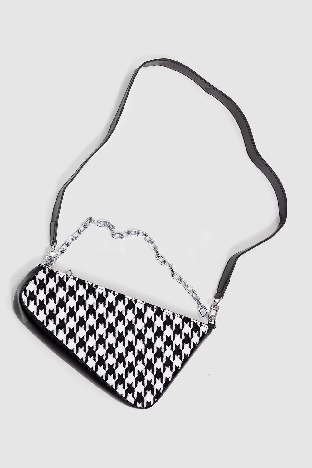 Black bag with houndstooth print