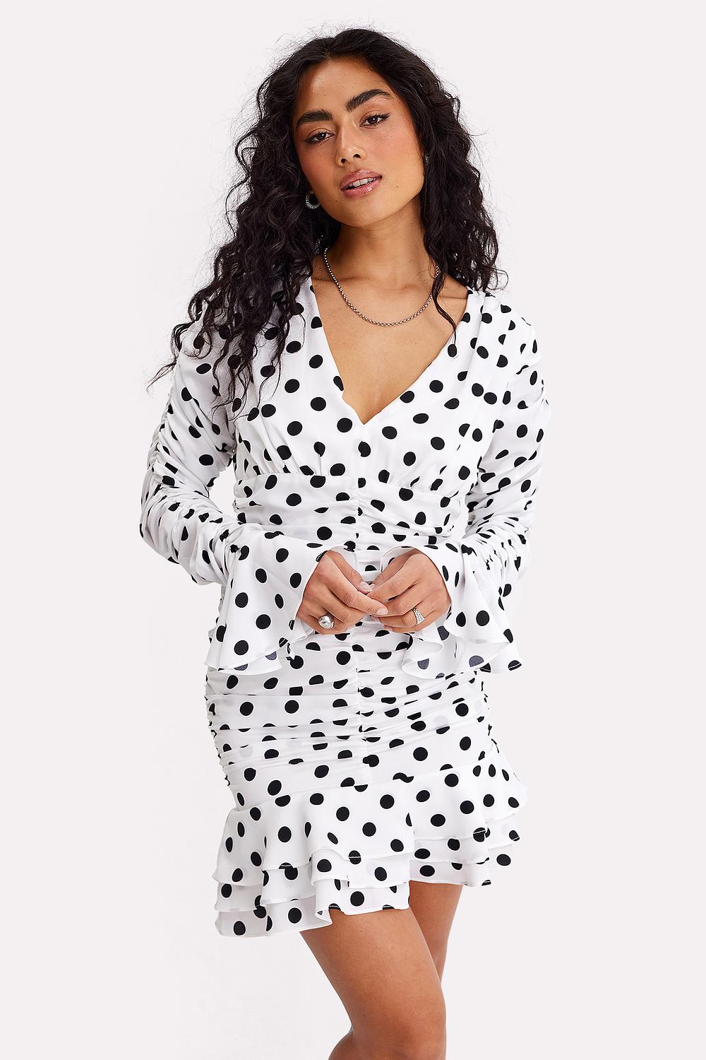Offwhite dress with dots