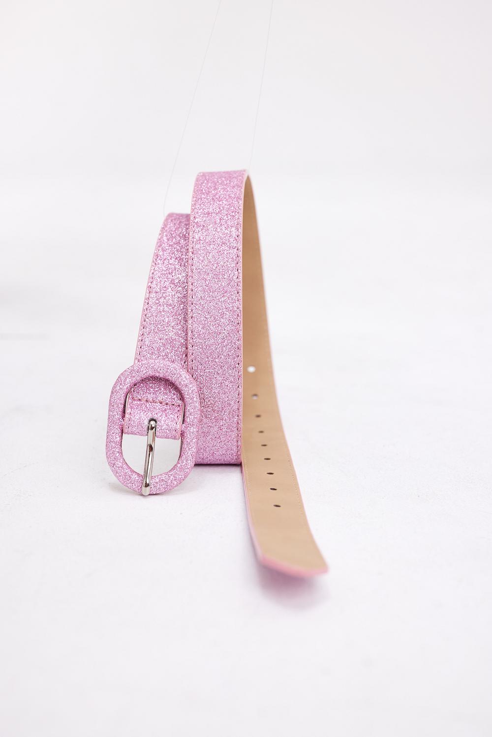 Pink belt with glitter