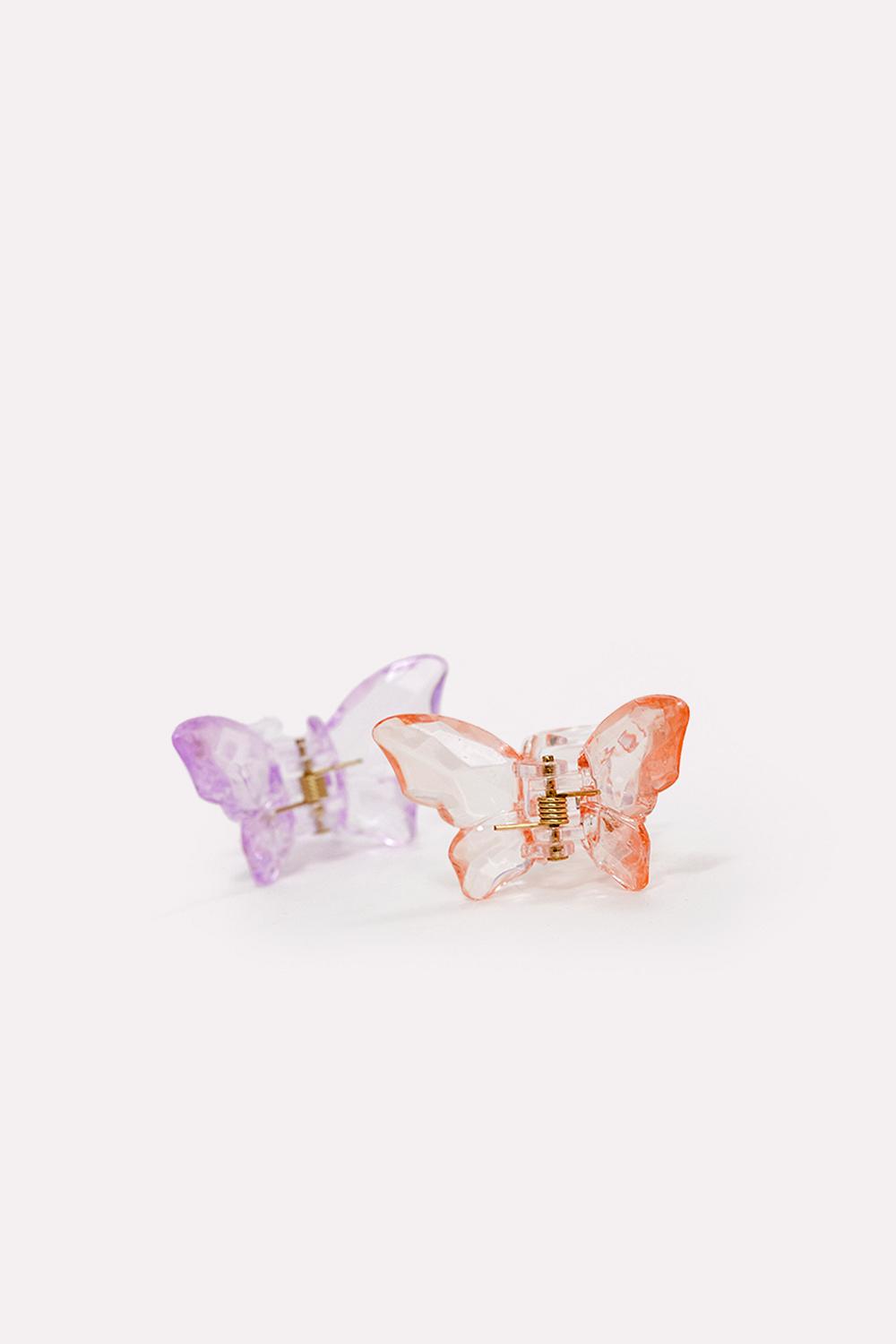 Set of 2 hair clips with butterfly shape
