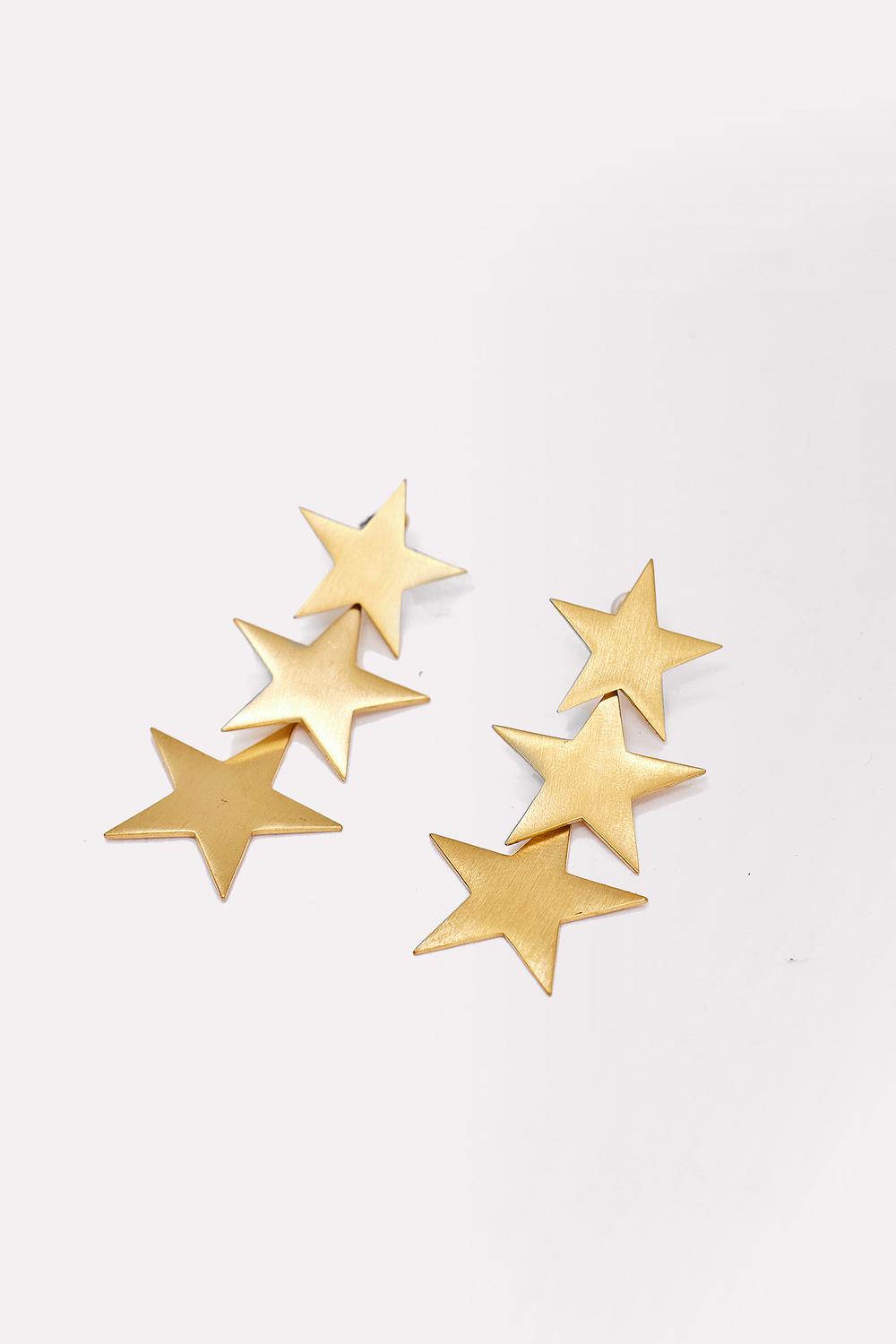 Ik heb een contract gemaakt lade slikken Gouden oorbellen met sterren | Loavies