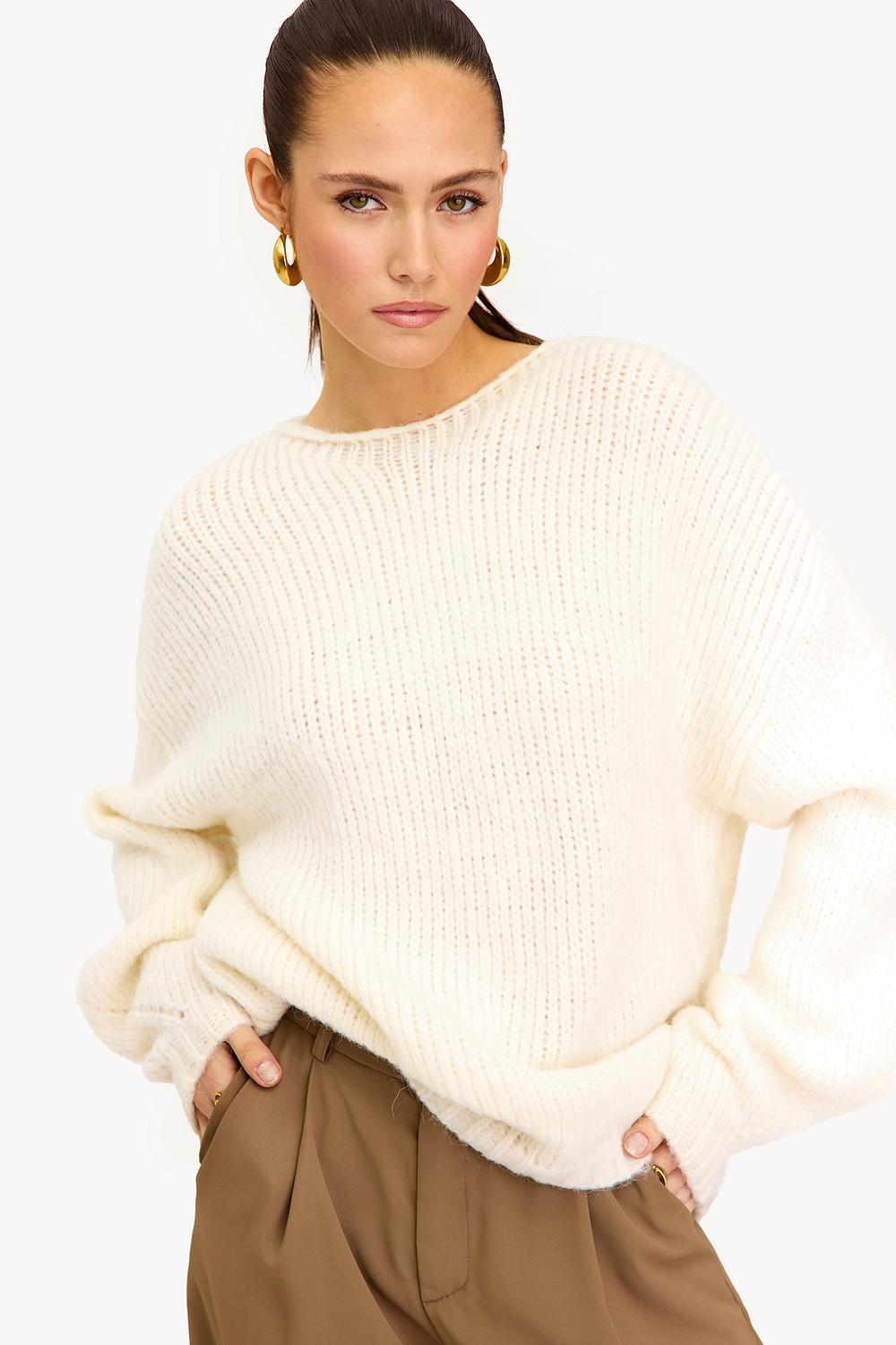 Pull blanc cassé