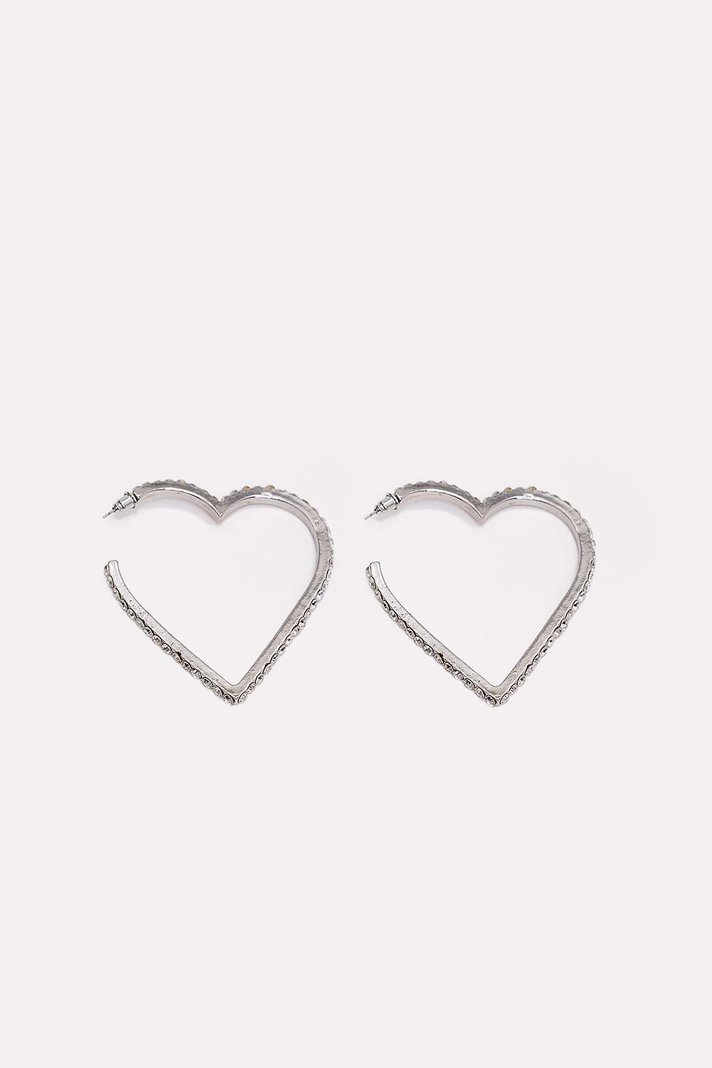 Zilveren hart oorbellen