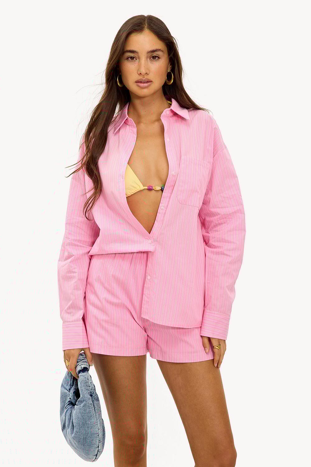 Chemisier rayé rose