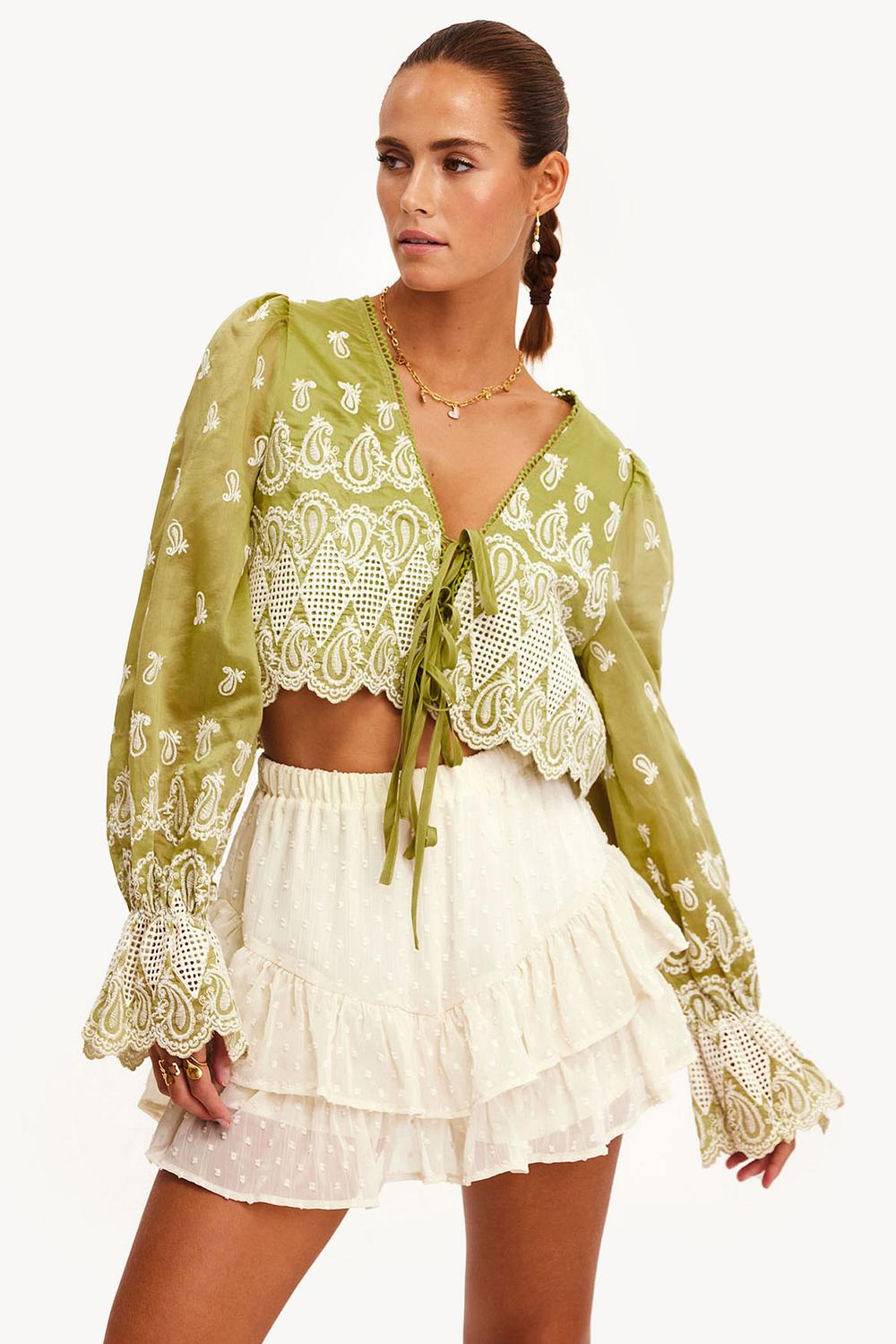 Jupe-short blanc cassé