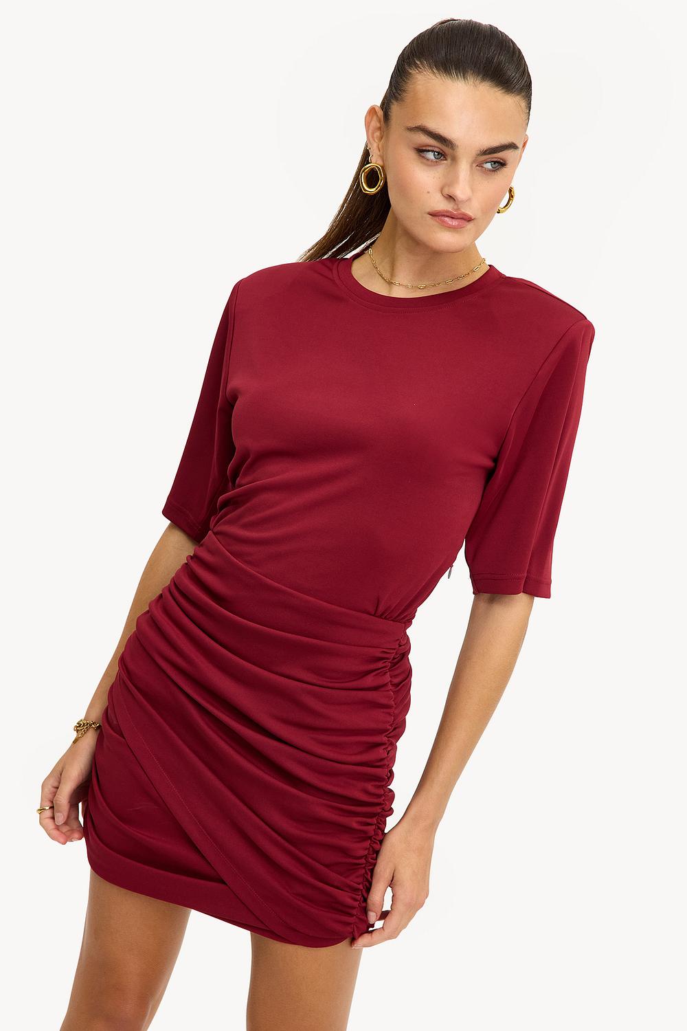 Mini robe t-shirt bordeaux