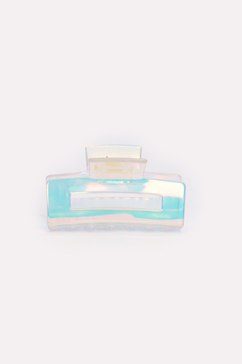 Hair clip with holographic print