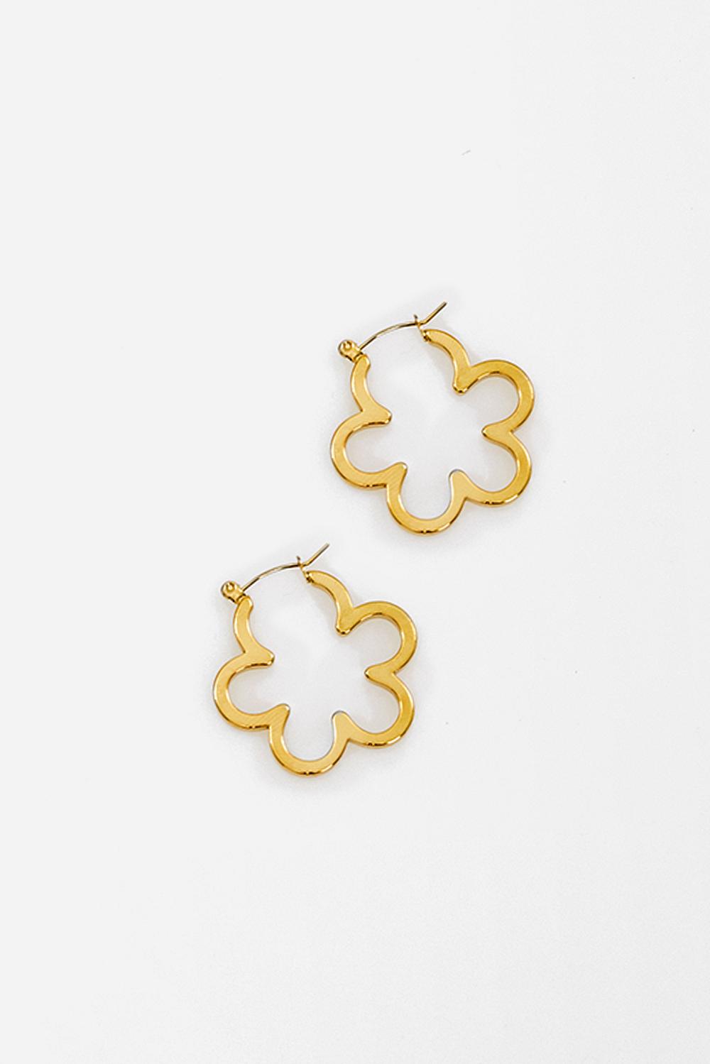 Golden flower earrings