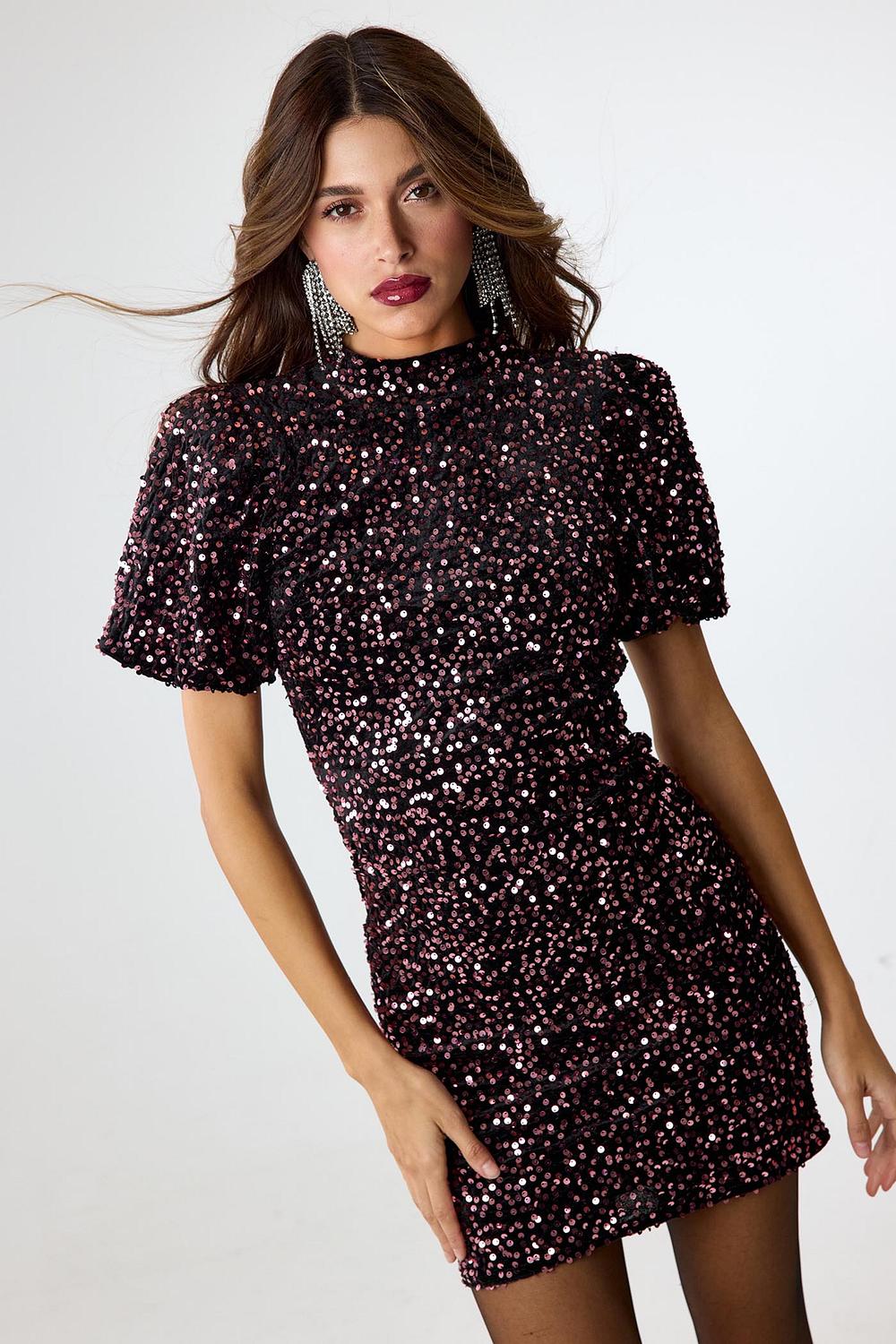 Mini robe rose à paillettes