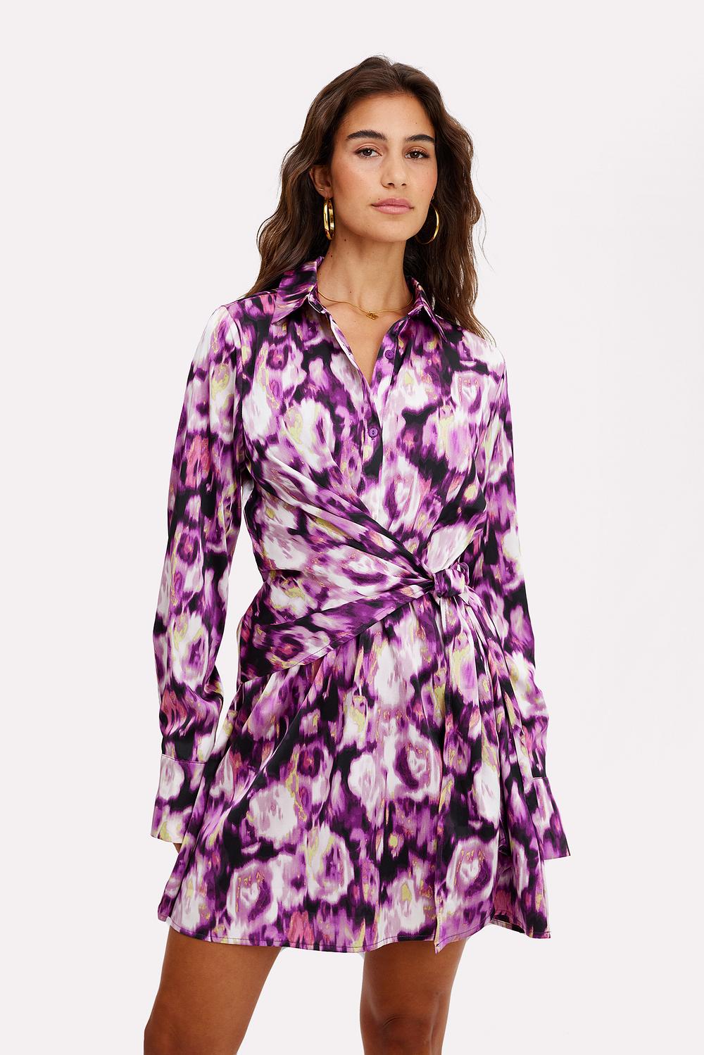 Purple dress with graphic print