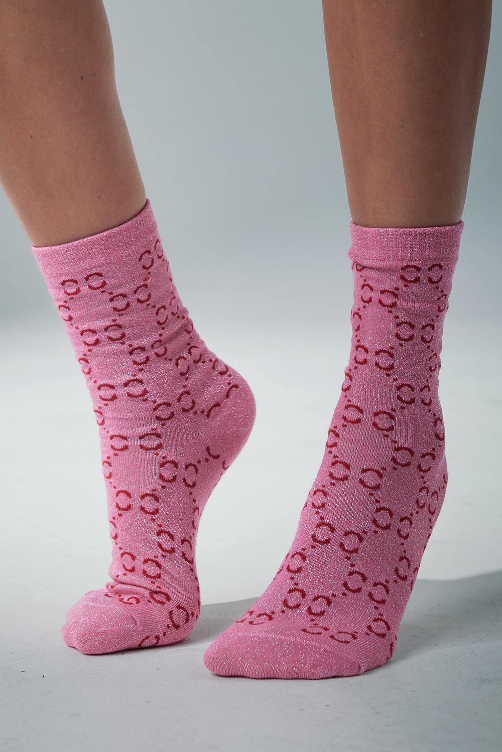 Roze glitter sokken