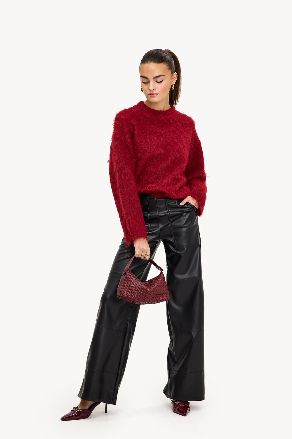 Pu black trousers clearance