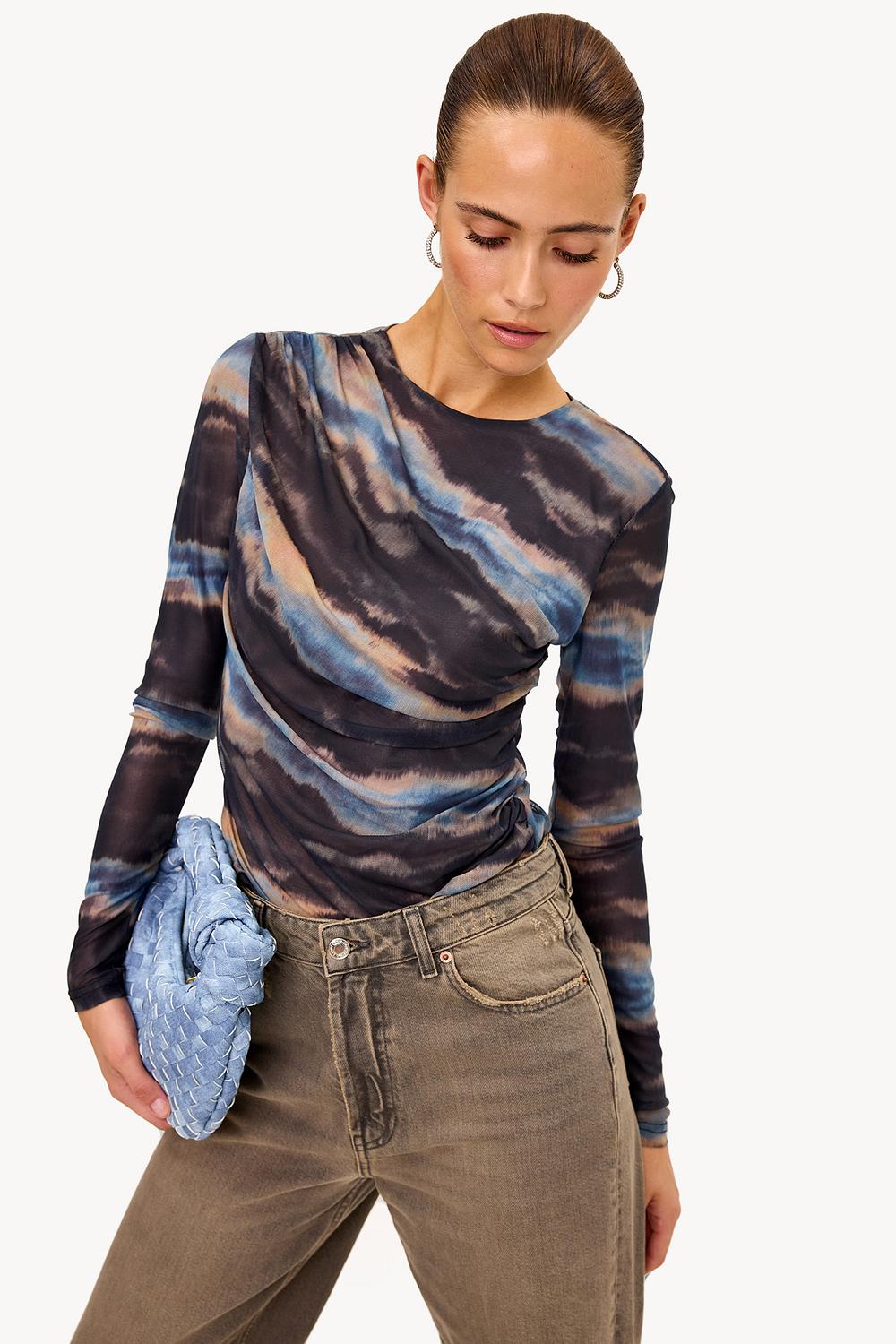 Zwarte mesh top shop