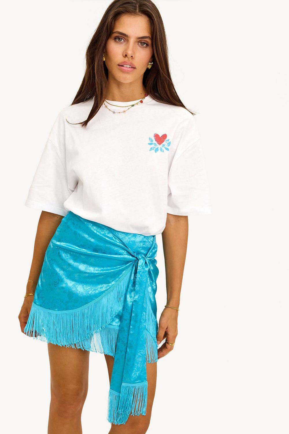 Blauwe skort