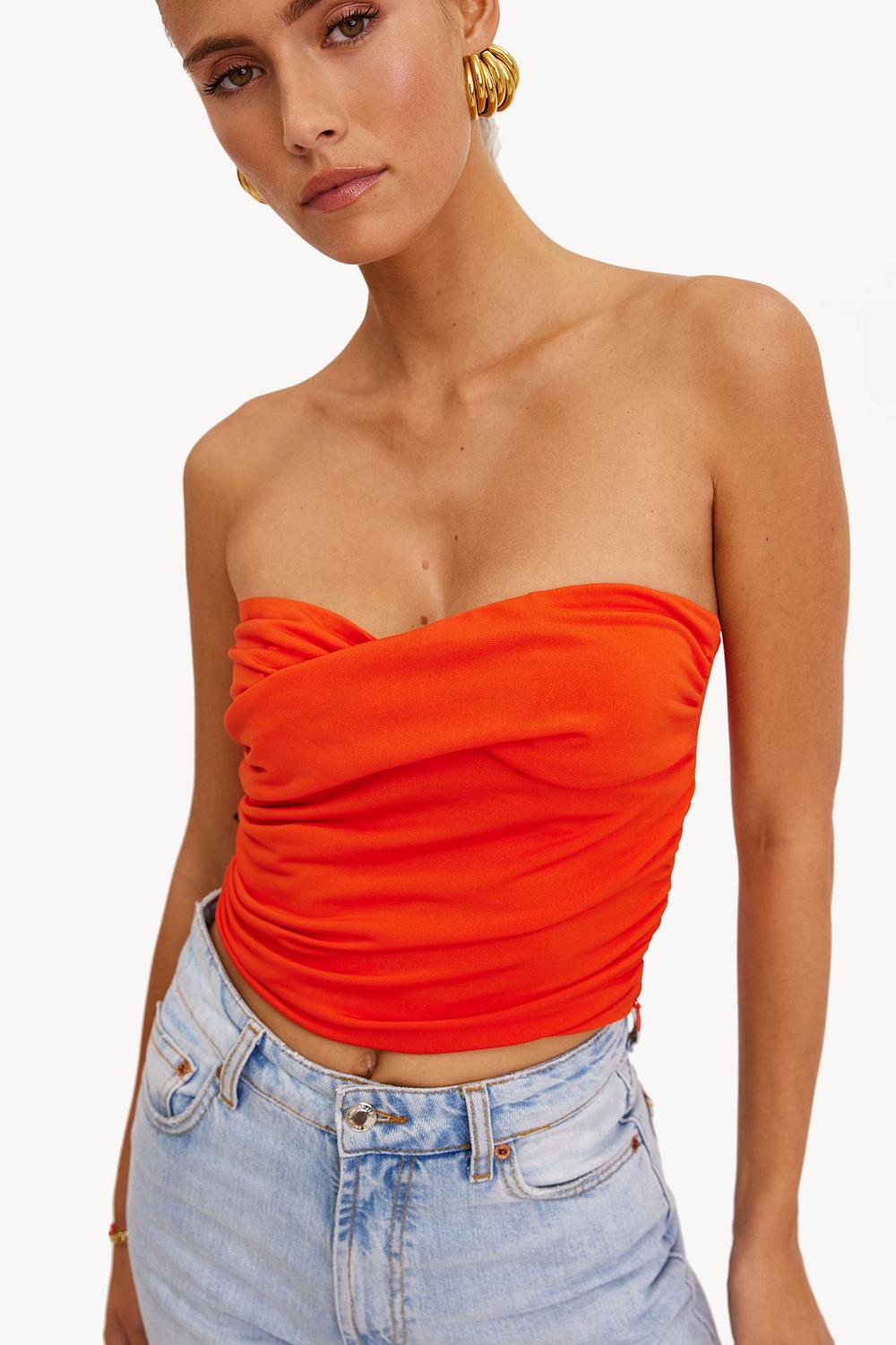 Haut bustier rouge
