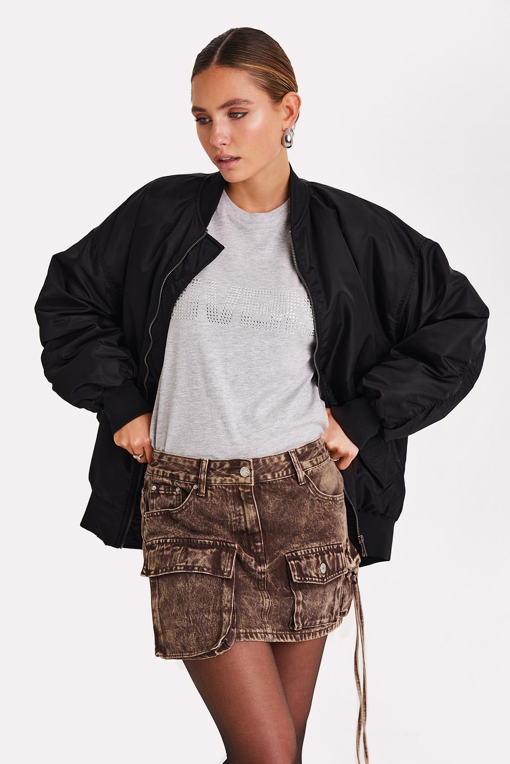 Bruine mini rok