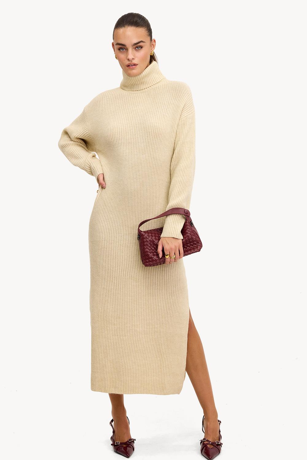 Maxivestido color beige