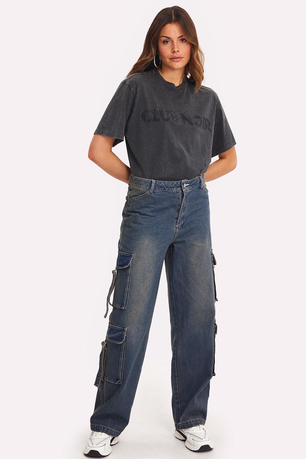 Pantalón vaquero cargo azul