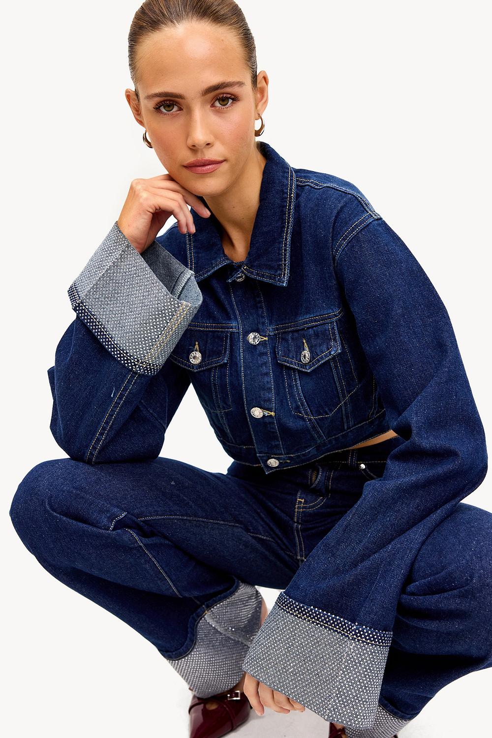 Veste en jean bleu