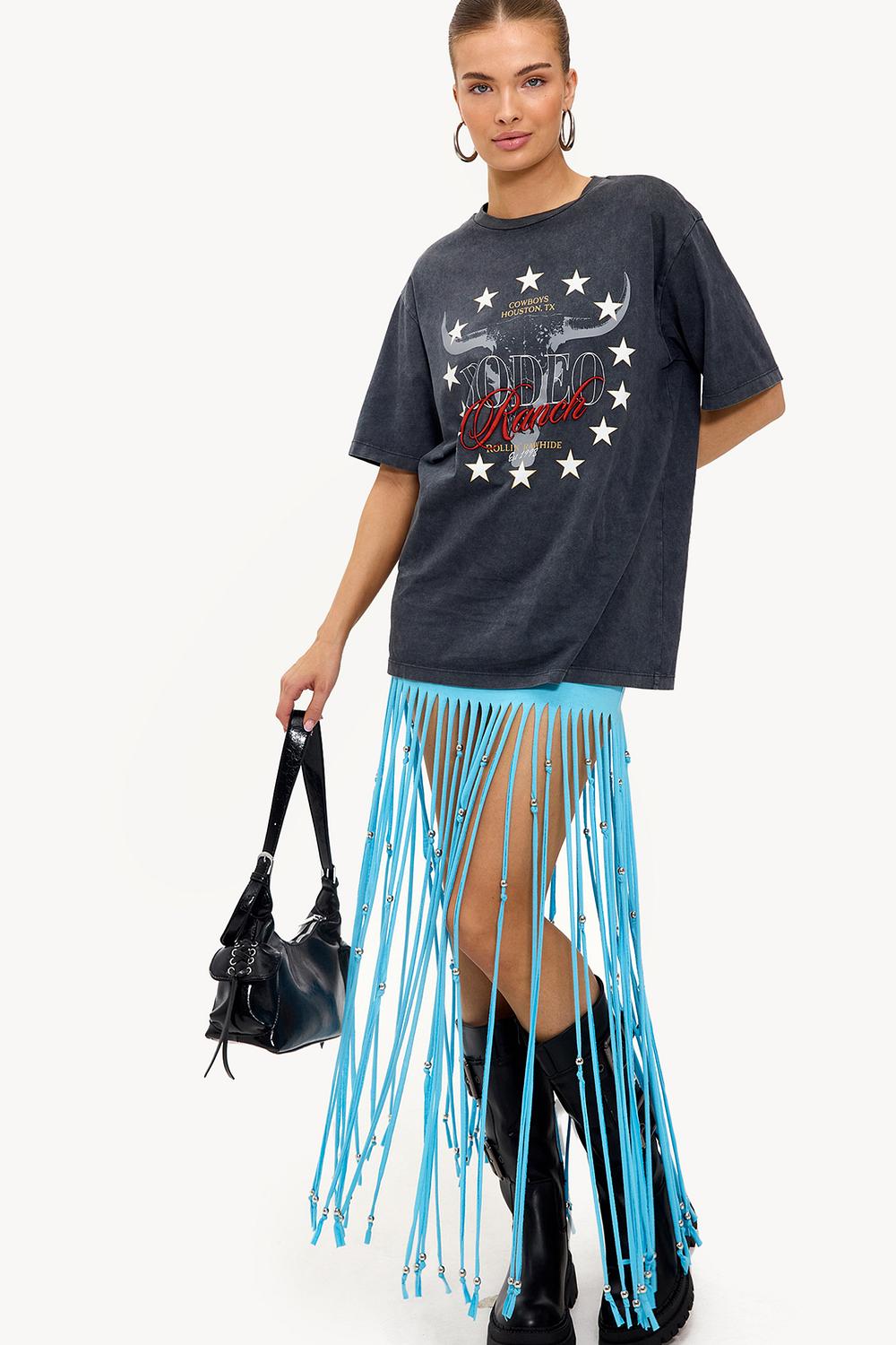 Blue maxi skirt