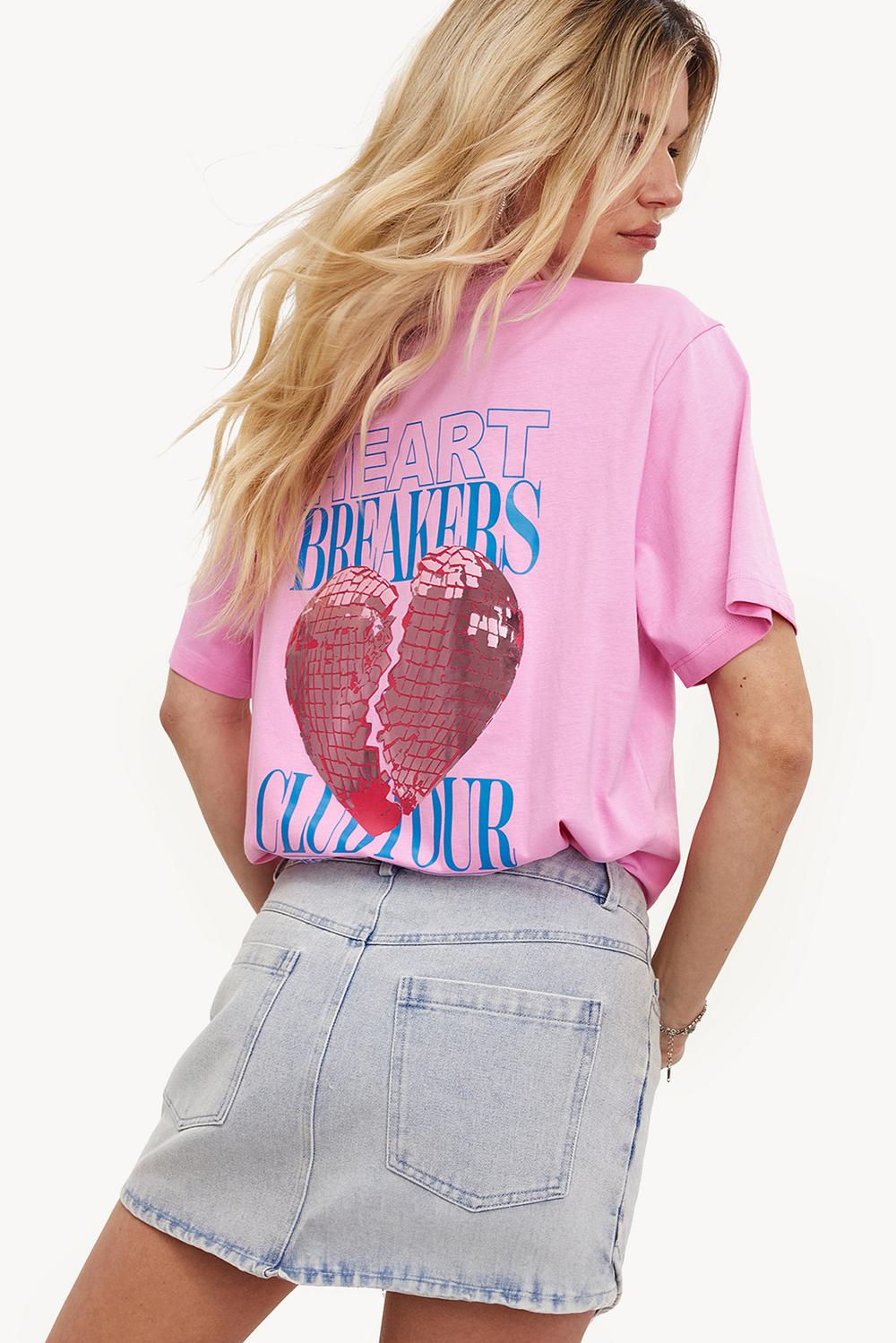 T-shirt rose au style affirmé