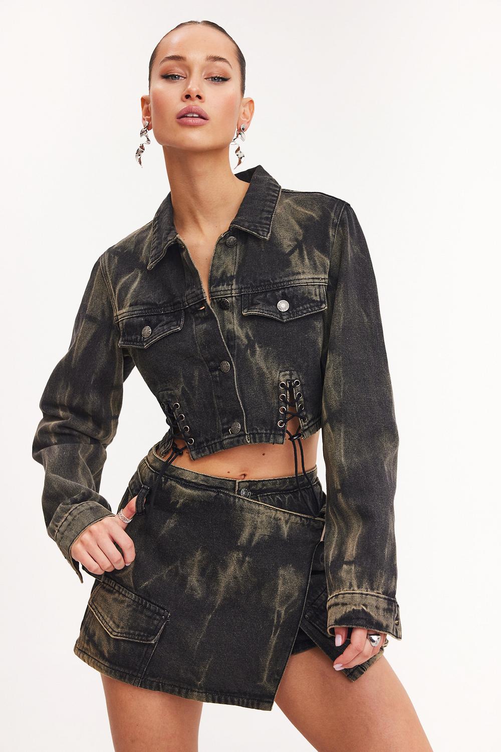 Jupe-short en denim noir