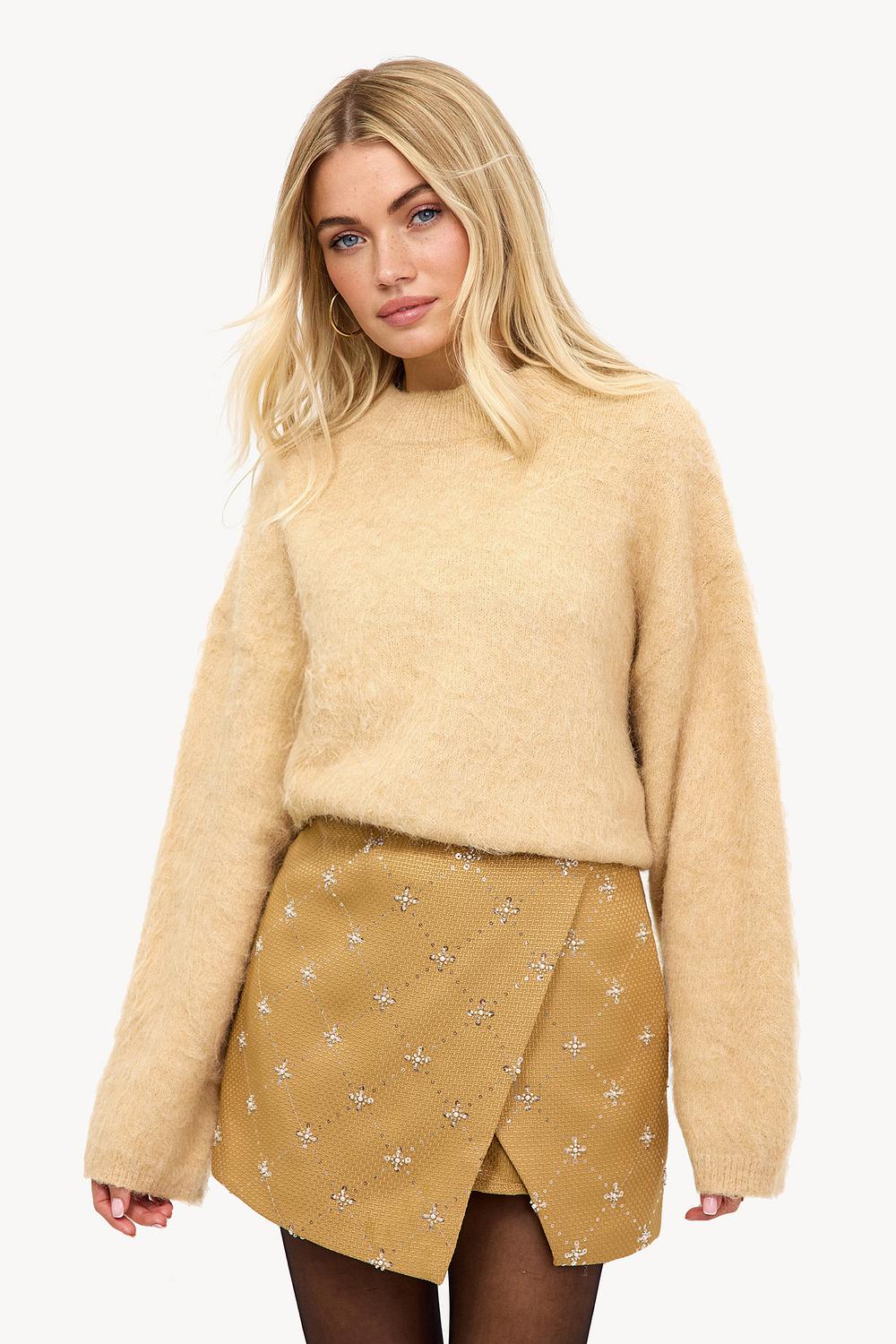 Falda marrón camel