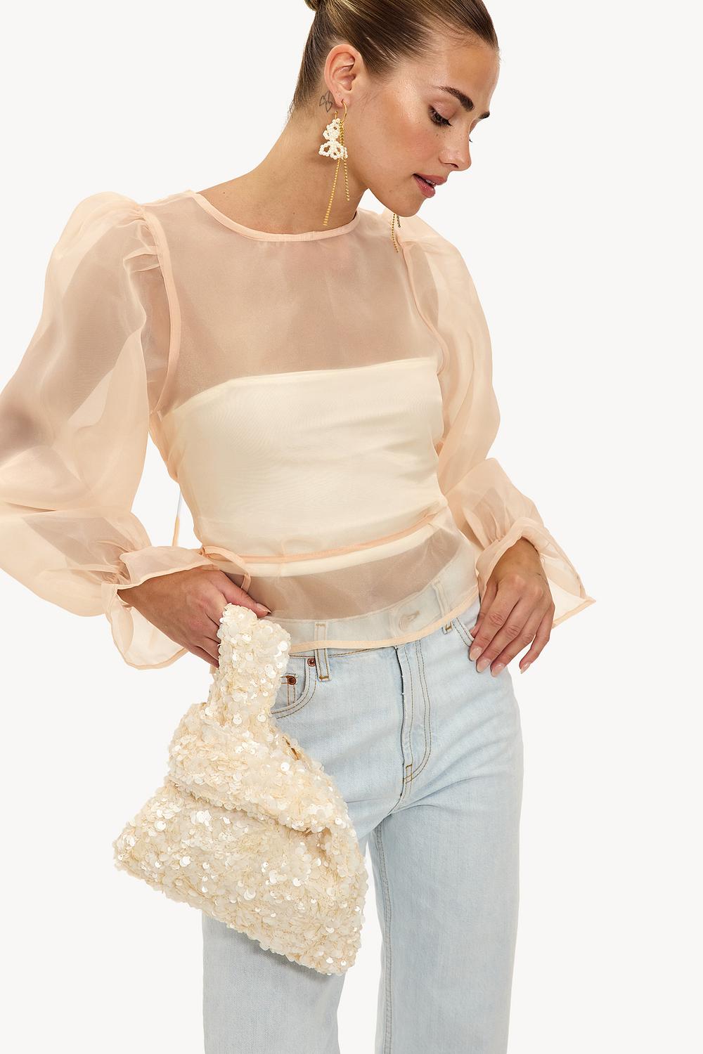 Licht roze organza blouse