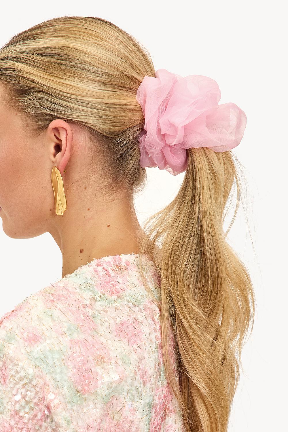 Roze scrunchie